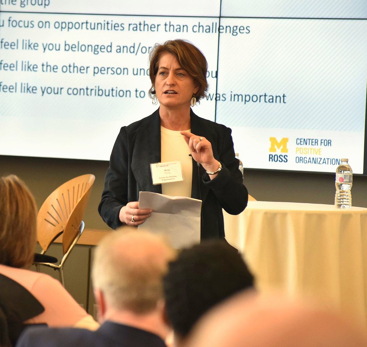 Amy Young speaking at the Center for Positive Organizations